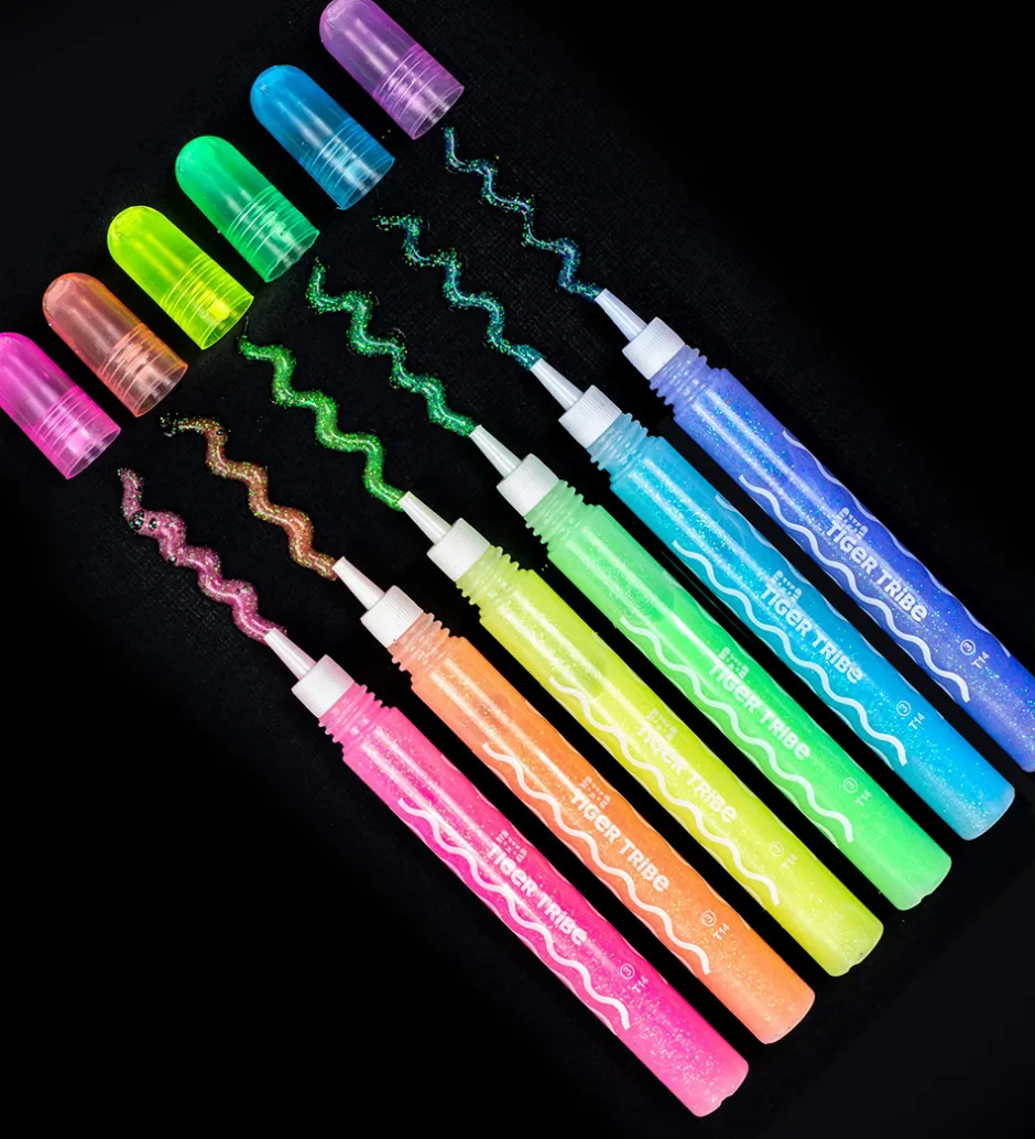 Skriveredskaber*Tiger Tribe Farvesæt - 6-pak - Glow Pens
