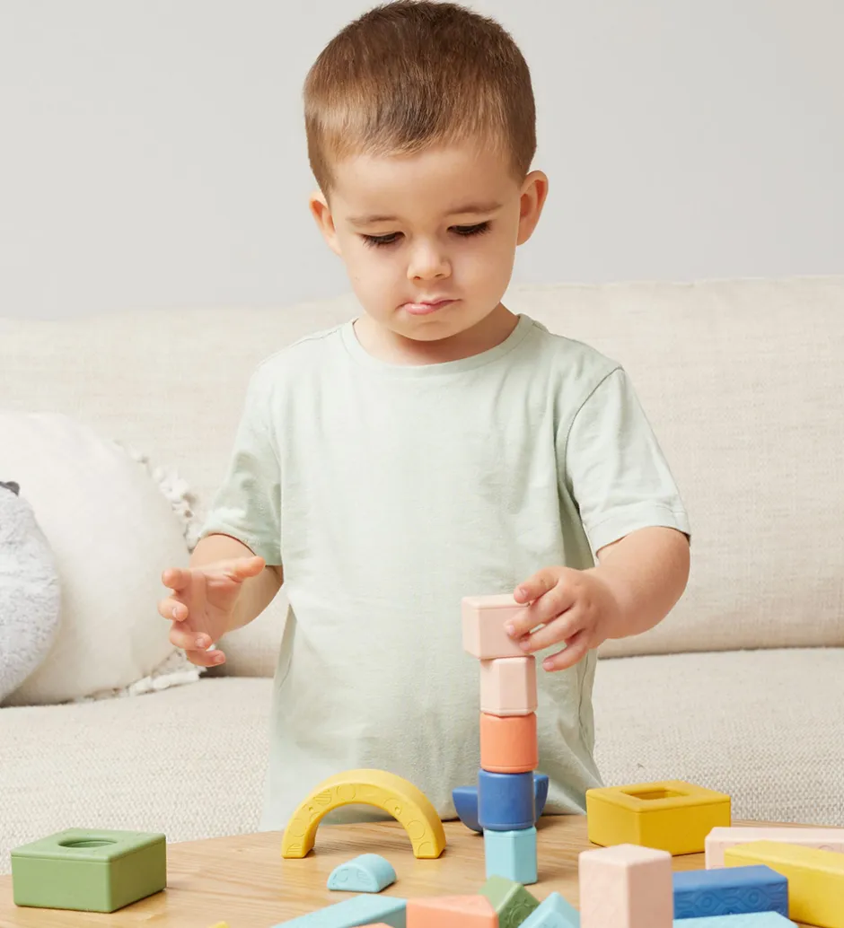 Stablelegetøj*Tiger Tribe Rasleklodser - Rattle & Stack Blocks - Startsæt - 1