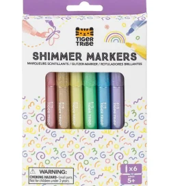 Tuscher Og Farver|Skriveredskaber*Tiger Tribe Tuscher - Shimmer Markers - 6 stk