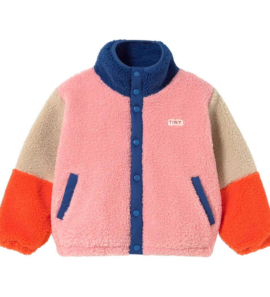 Fleece*Tiny Cottons Fleecejakke - Color Block Polar - Mørkeblå