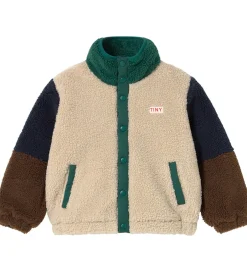 Børn Tiny Cottons Fleecejakke - Color Block Polar - Dark Green