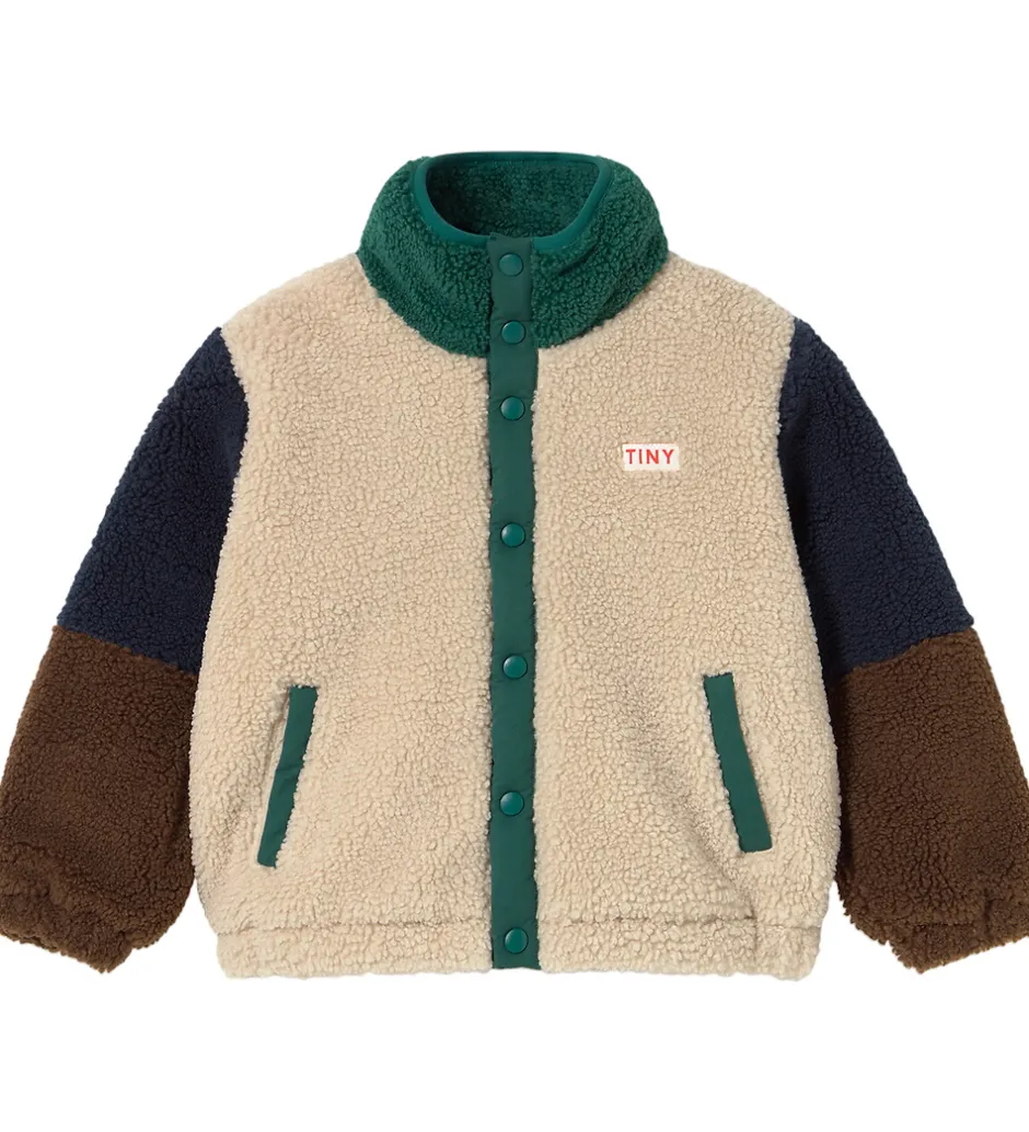 Børn Tiny Cottons Fleecejakke - Color Block Polar - Dark Green
