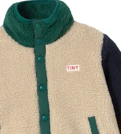 Børn Tiny Cottons Fleecejakke - Color Block Polar - Dark Green