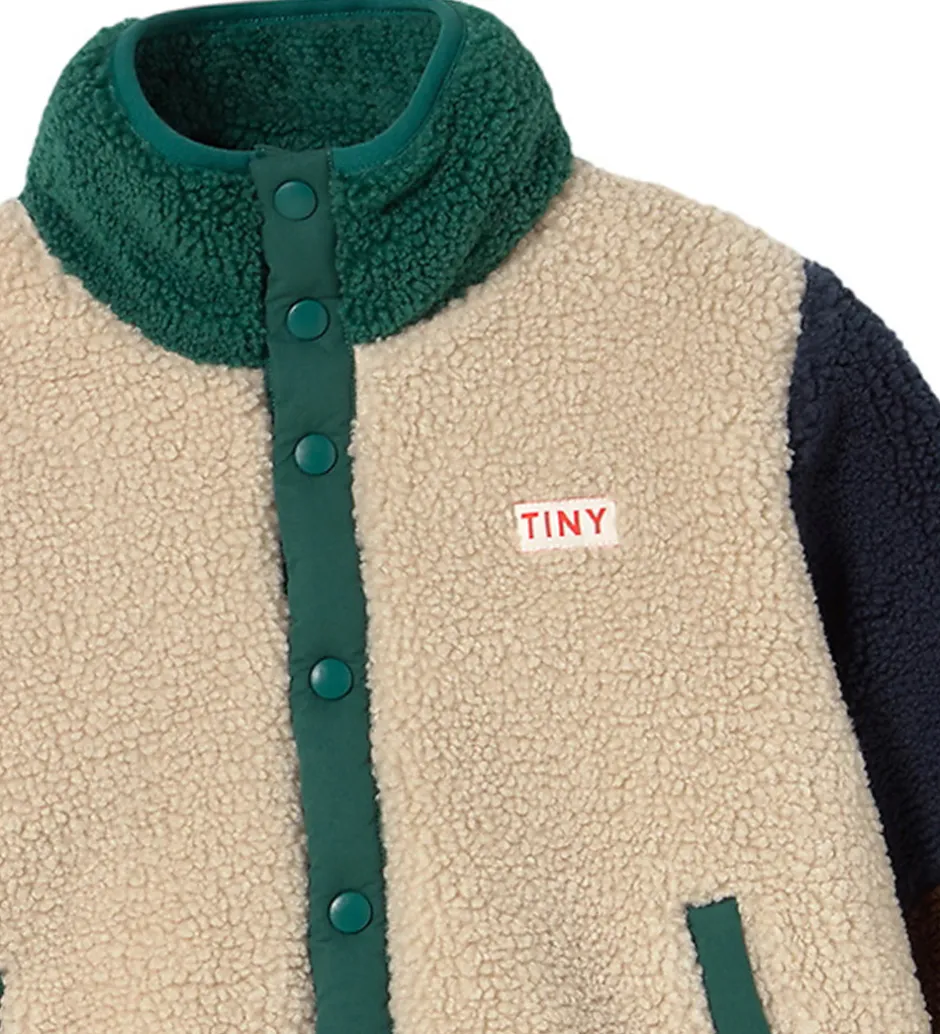 Børn Tiny Cottons Fleecejakke - Color Block Polar - Dark Green