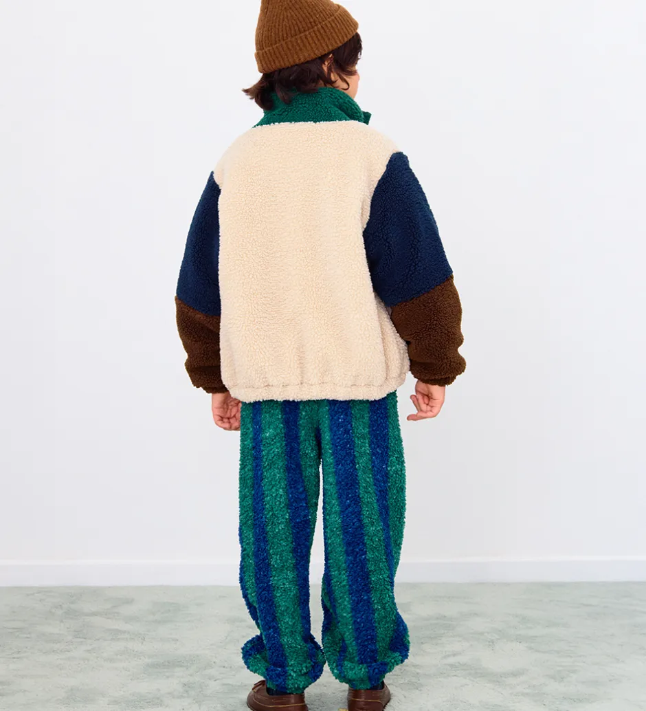 Børn Tiny Cottons Fleecejakke - Color Block Polar - Dark Green