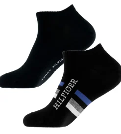 Strømper|Basis*Tommy Hilfiger Ankelstrømper - 2-pak - Sort m. Blå