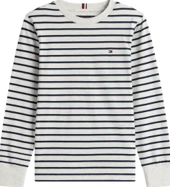 Børn Tommy Hilfiger Bluse - Stripe - Light Grey Heather Stripe Grey