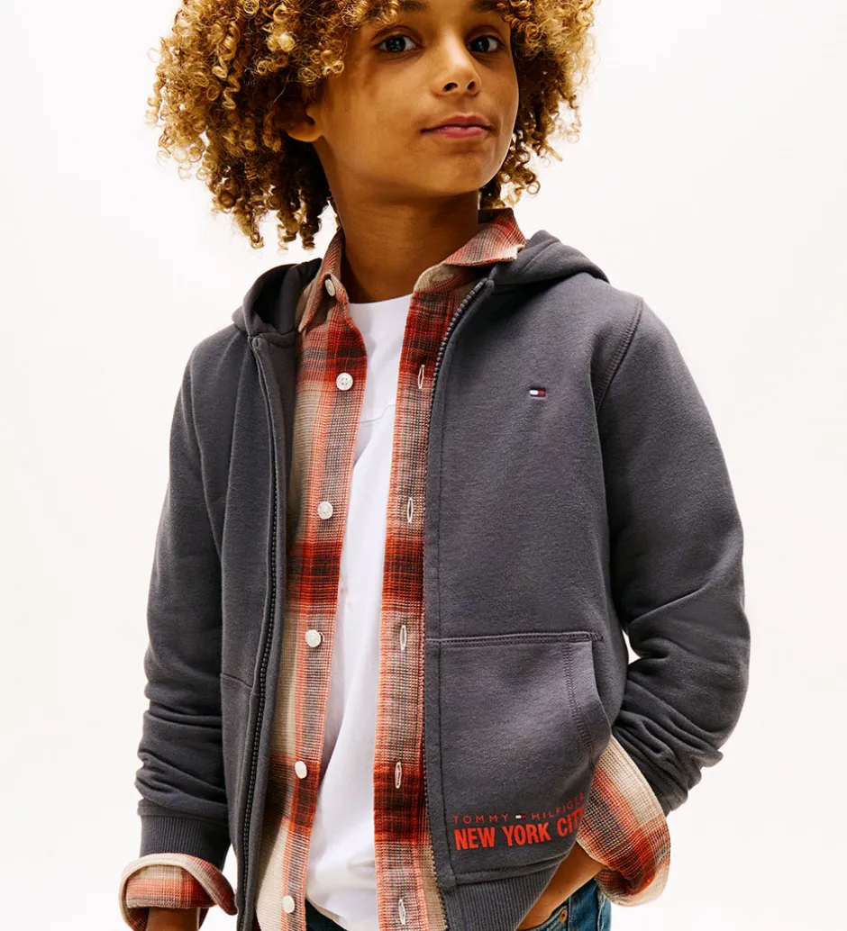 Børn Tommy Hilfiger Cardigan - sweat - Washed Black/Grey