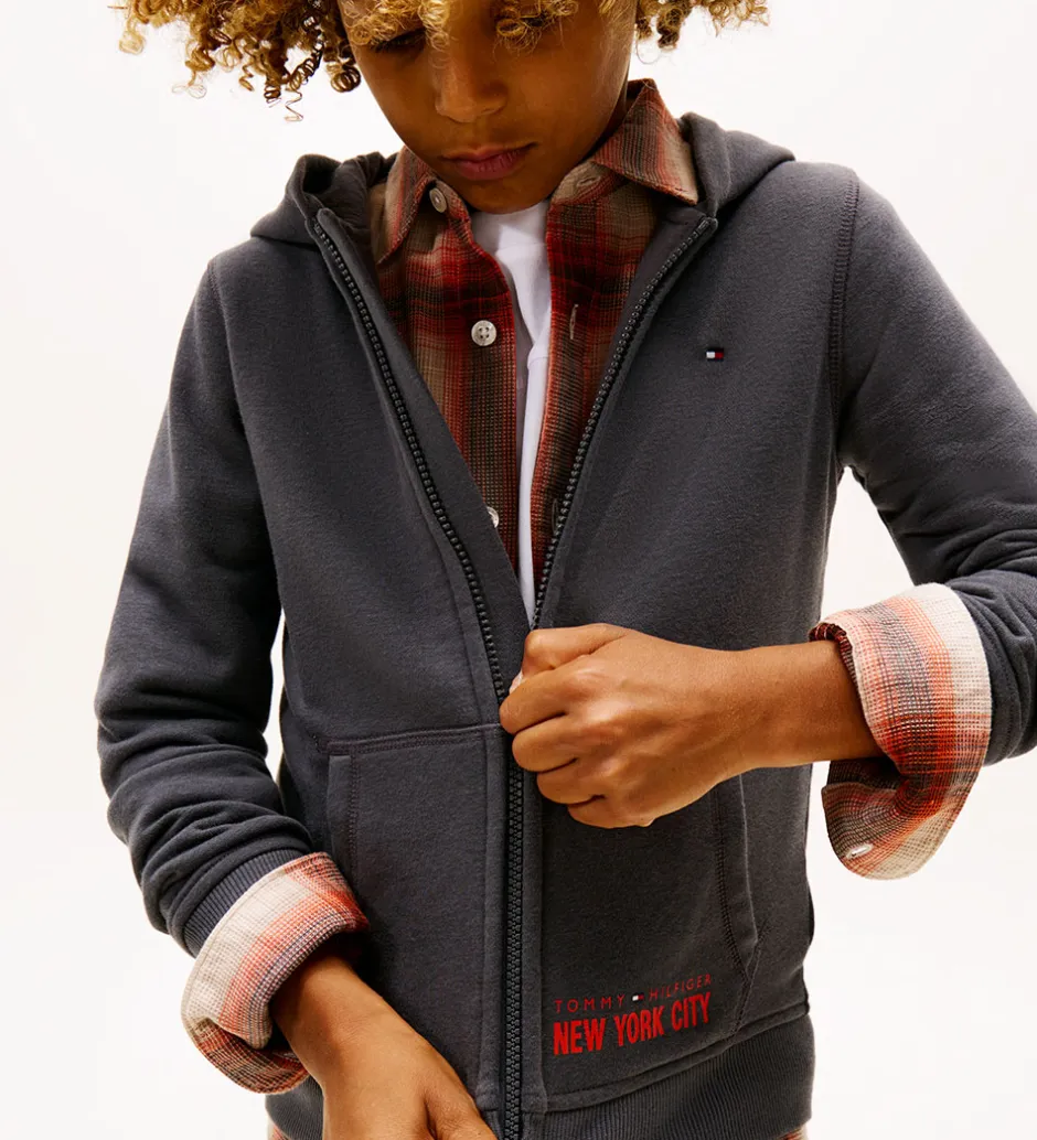 Børn Tommy Hilfiger Cardigan - sweat - Washed Black/Grey