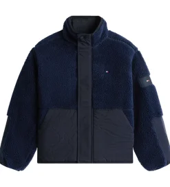 Børn Tommy Hilfiger Fleecejakke - Teddy - Dark Night Blue
