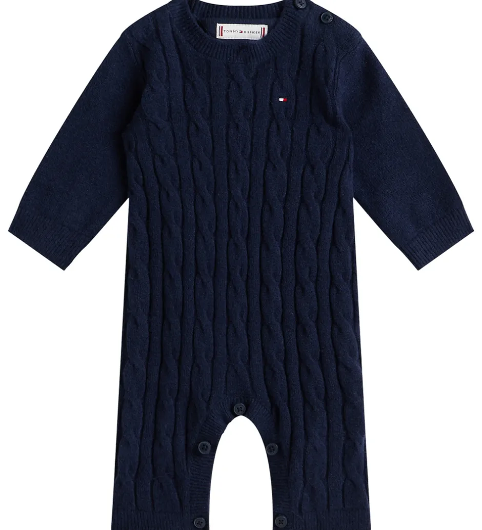 Børn Tommy Hilfiger Heldragt - Strik - Cable - Dark Night Navy