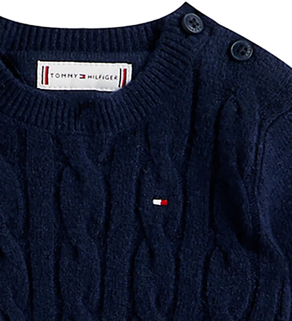 Børn Tommy Hilfiger Heldragt - Strik - Cable - Dark Night Navy
