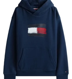 Børn Tommy Hilfiger Hættetrøje - Flag - Dark Night Navy