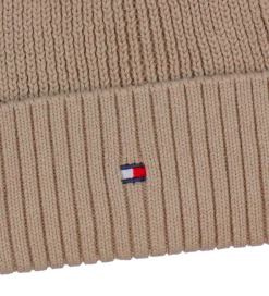 Huer Og Hatte*Tommy Hilfiger Hue - Strik - Malted Milkbrown
