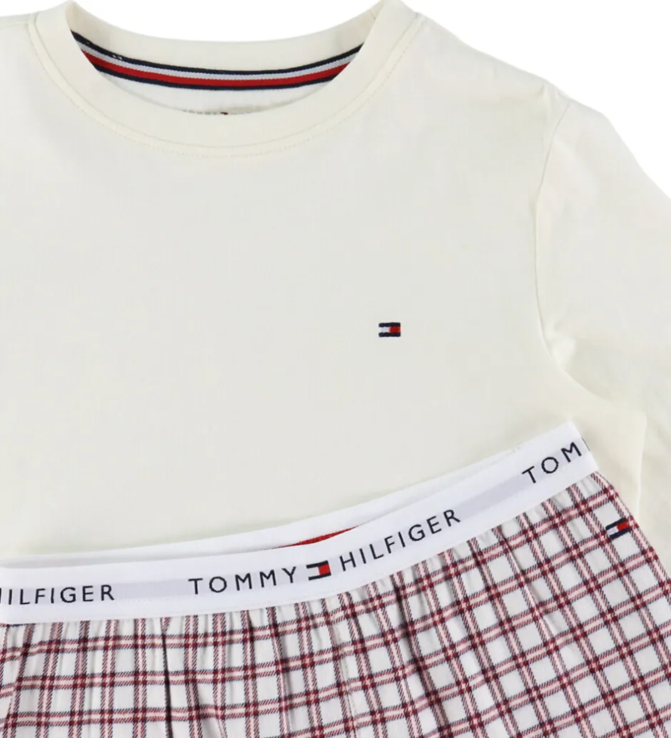 Børn Tommy Hilfiger Nattøj - Ivory Silk/Mini Plaie Ivory