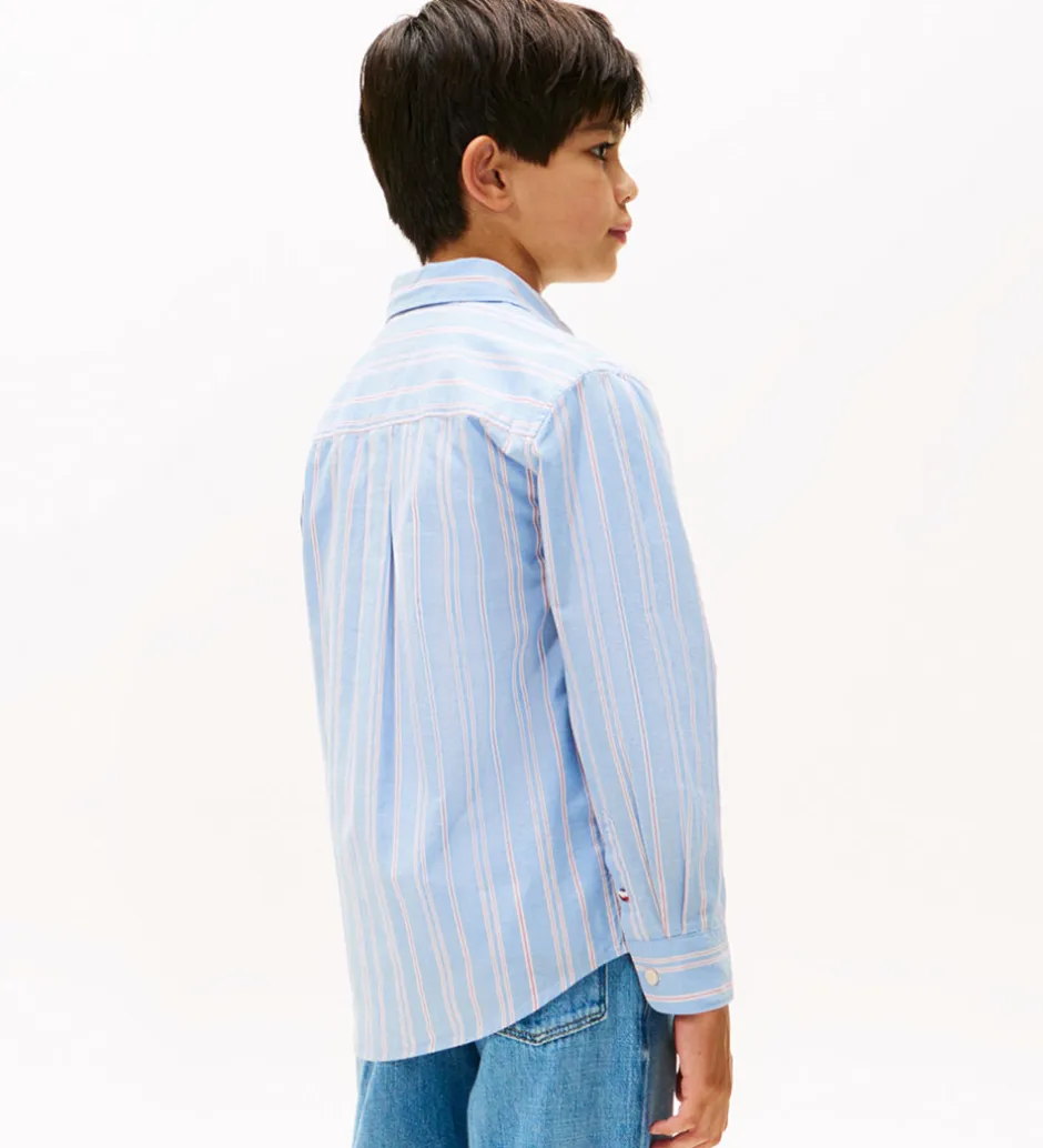 Skjorter|Konfirmationstøj*Tommy Hilfiger Skjorte - Cloudy Blue m. Hvid/Rød
