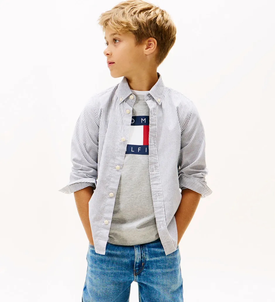 Børn Tommy Hilfiger Skjorte - Dark Night Navy Stripe