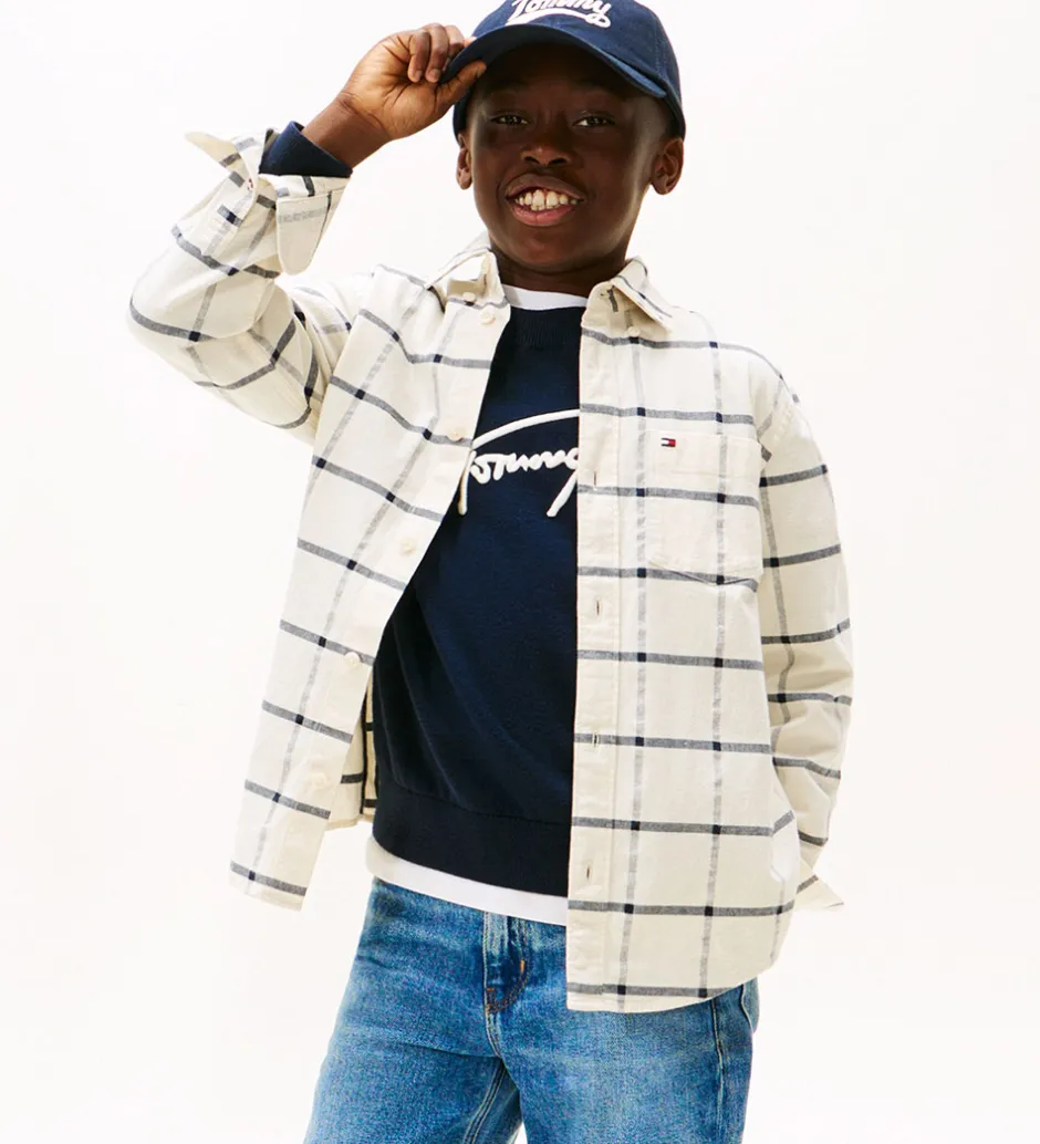 Børn Tommy Hilfiger Skjorte - Window Pane Check - Hvidternet