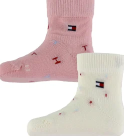 Børn Tommy Hilfiger Strømper - 2-pak - Rosa/Hvid m. Print
