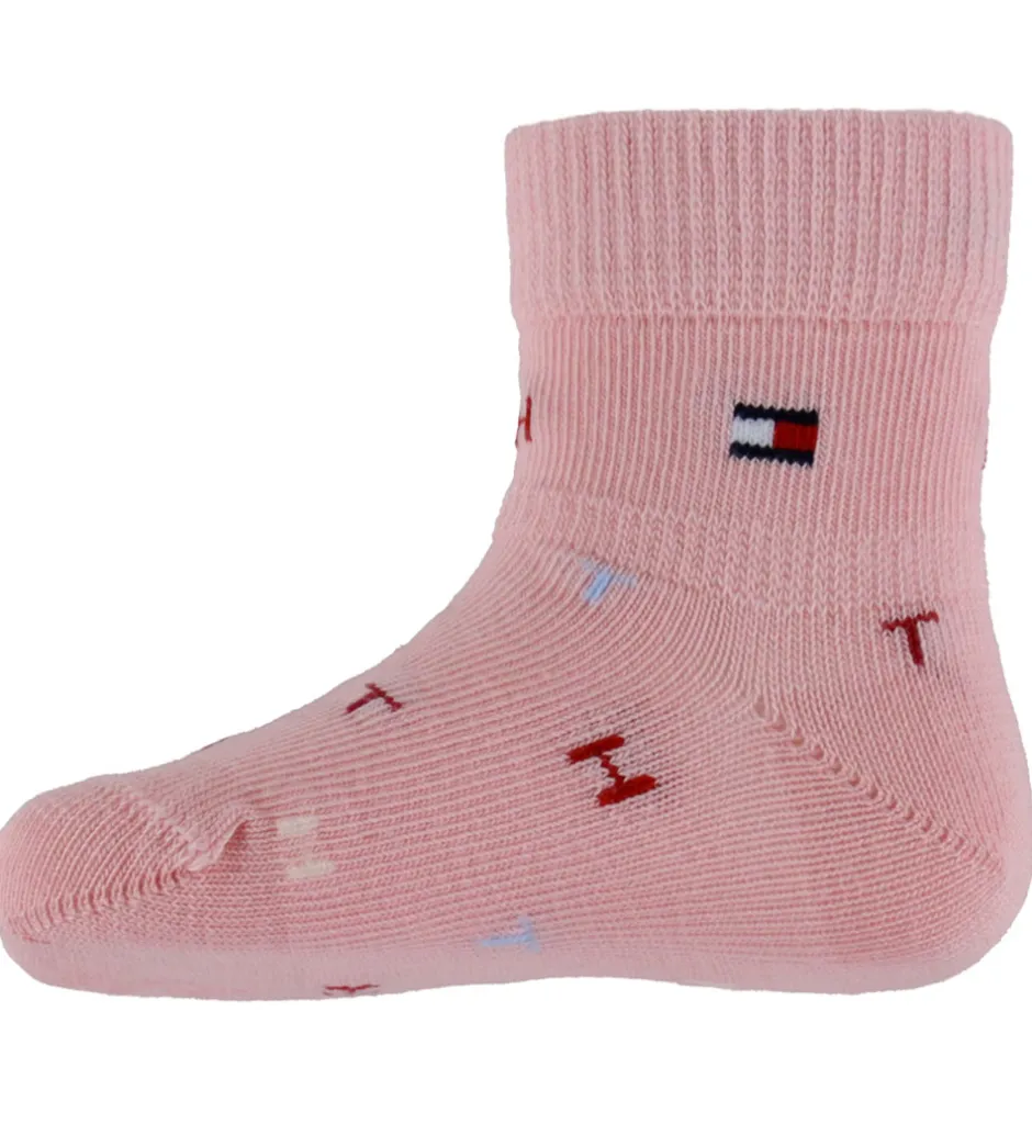 Børn Tommy Hilfiger Strømper - 2-pak - Rosa/Hvid m. Print