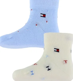 Børn Tommy Hilfiger Strømper - 2-pak - Lyseblå/Hvid m. Print