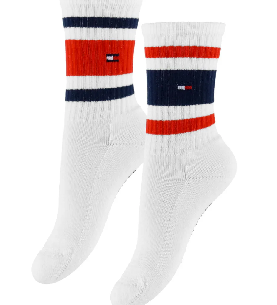 Børn Tommy Hilfiger Strømper - 2-pak - Hvid m. Logostriber