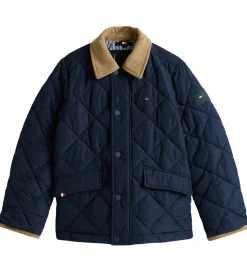 Børn Tommy Hilfiger Termojakke - Quilted - Contrast Collar - Dark Nig