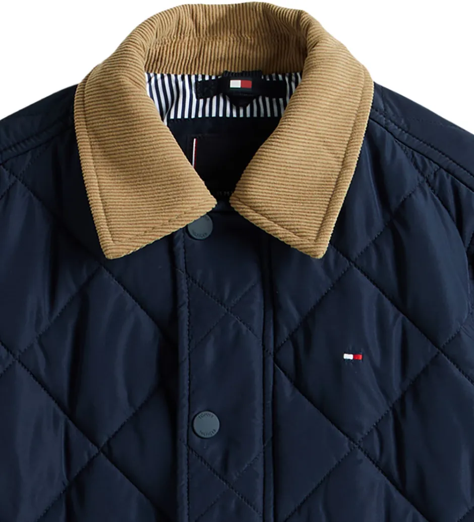 Børn Tommy Hilfiger Termojakke - Quilted - Contrast Collar - Dark Nig