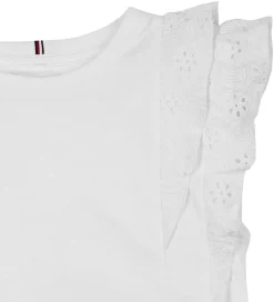 Børn Tommy Hilfiger Top - Broderie Anglaise - Hvid