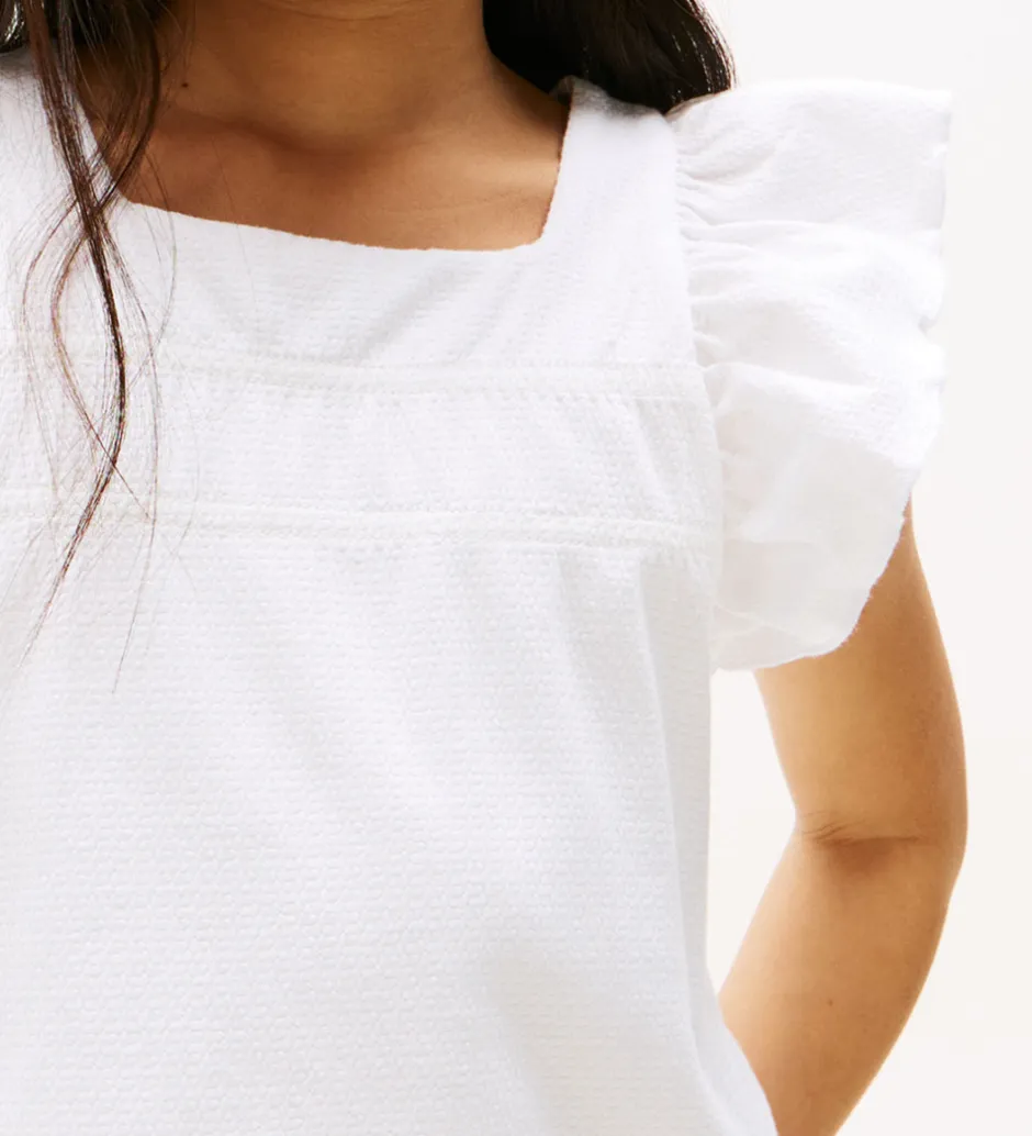 Børn Tommy Hilfiger Top - Ruffle - Hvid