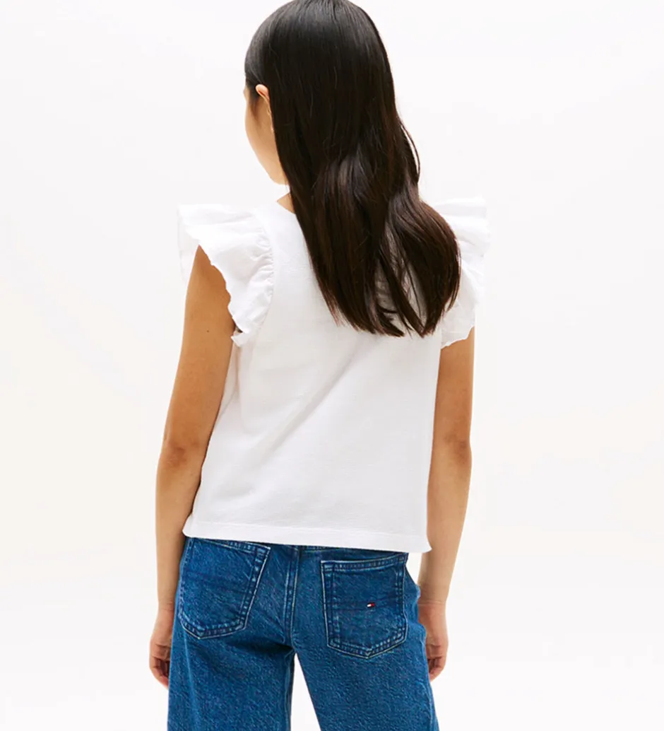 Børn Tommy Hilfiger Top - Ruffle - Hvid