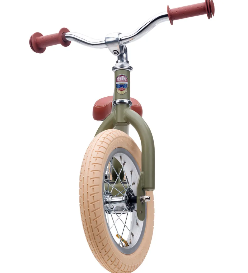 TryBike Løbecykel - Steel - Vintage Edition - Støvet Grøn