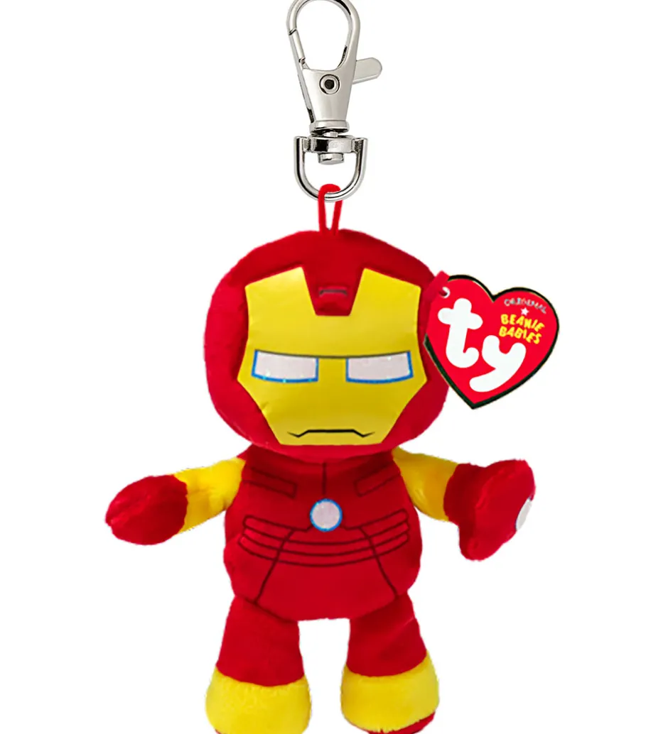 Ty Nøglering m. Bamse - Beanie Babies - 10 cm - Marvel Iron Man