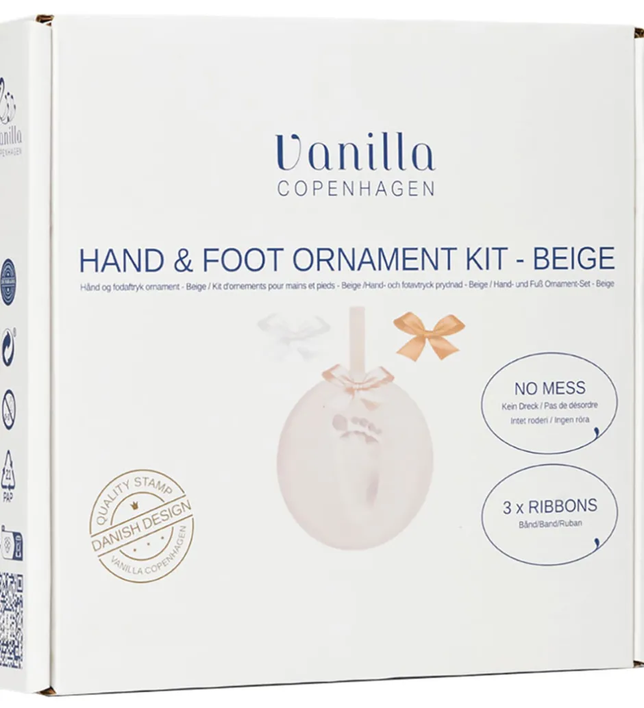 Vanilla Copenhagen Hånd- og Fodaftryksæt m. Bånd - Beige