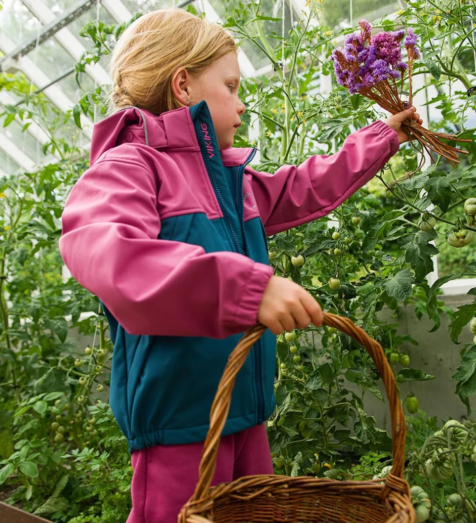 Softshell*Viking Softshelljakke m. Fleece - Play - Plum/Navy
