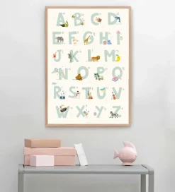 Plakater Og Billeder*Vissevasse Plakat - 30x40 - Alphabet Blue English