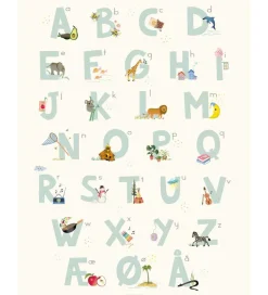 Plakater Og Billeder*Vissevasse Plakat - 30x40 - Alphabet Blue Danish
