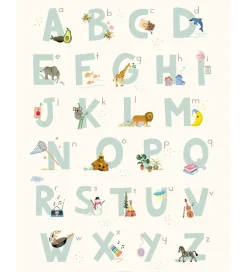 Plakater Og Billeder*Vissevasse Plakat - 50x70 - Alphabet Blue English