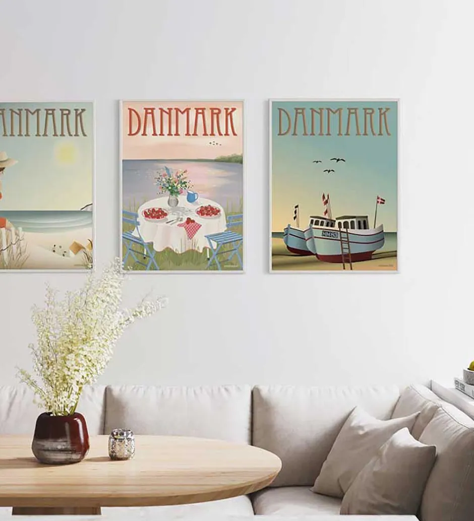Vissevasse Plakat - 50x70 cm - Danmark - Jordbær