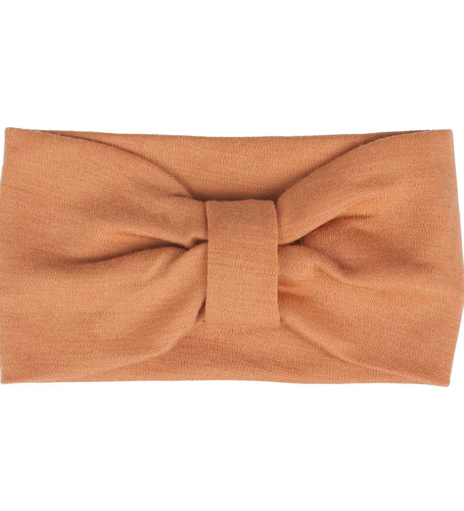 Børn Voksi Pandebånd - Uld - 2-lags - Sandstone Peach m. Sløjfe