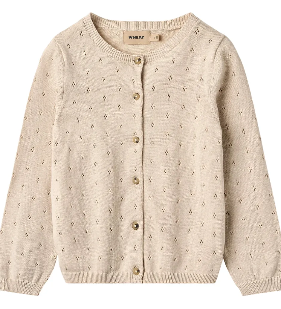 Striktrøjer*Wheat Cardigan - Strik - Maia - Off White m. Hulmønster