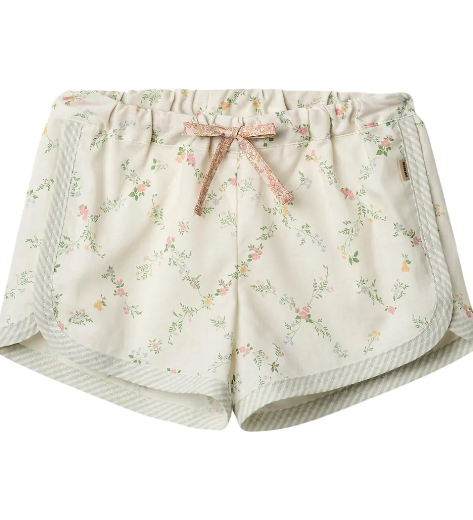 Børn Wheat Shorts - Inger - Ivory Checked Flowers