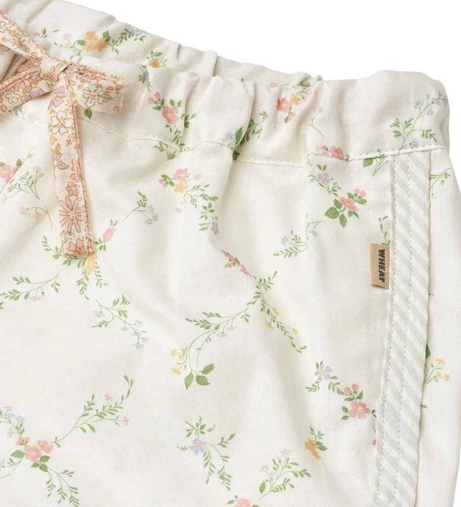 Børn Wheat Shorts - Inger - Ivory Checked Flowers