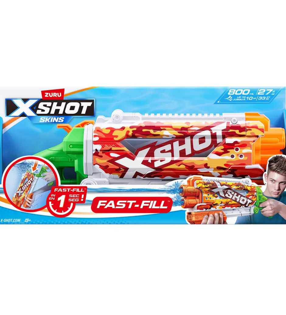 Vandleg*X-SHOT Vandpistol - Skins Pump Action Fast-Fill - 800 ml - Sun C