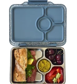 Skole|Madkasser*Yumbox Madkasse m. 4 Rum - Bento Steel - Paris Blue Glitter